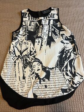 Vida Black & White Graphic Film Noir Tank Top